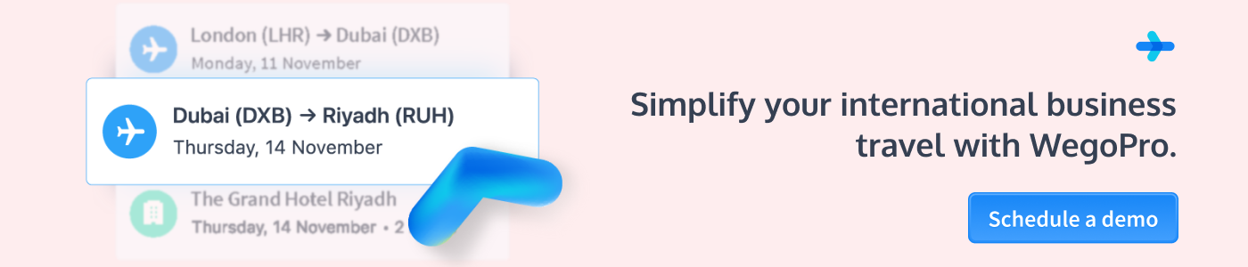 Simplify international business travel - Demo CTA - WegoPro
