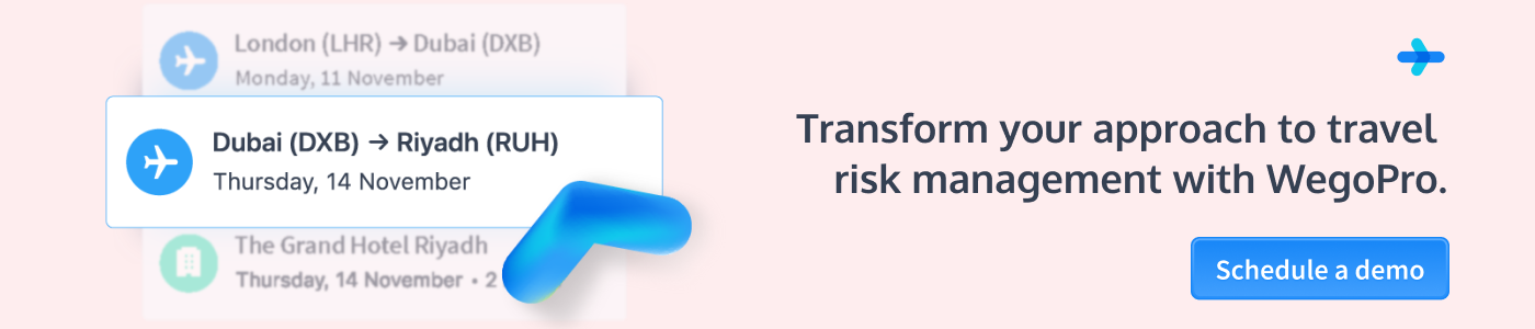 Transform travel risk approach management - Demo CTA - WegoPro