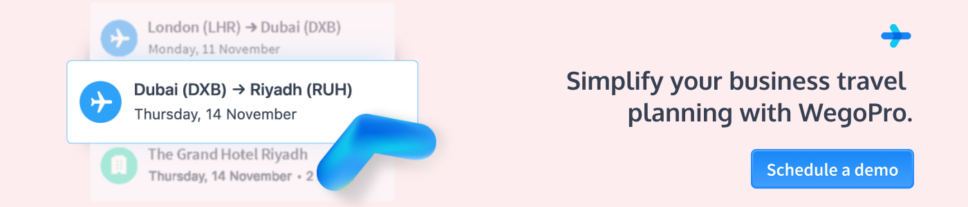 Simplify business travel planning - Demo CTA - WegoPro