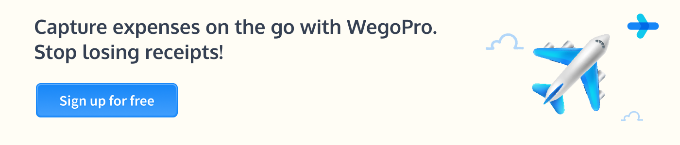 Expense capture on the go - SignUp CTA - WegoPro